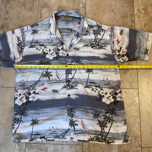 Men's Palm Island Clothing Co Short Sleeved Hawaiian Button Down Shirt Sz L - Picture 9 of 13